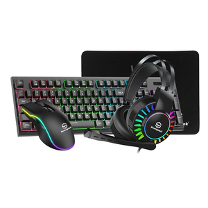 वायर्ड <span class=keywords><strong>4</strong></span> में 1 गेमिंग कॉम्बो आर्गब कीबोर्ड माउस इयरफ़ोन माउस पैड - Product Image 1