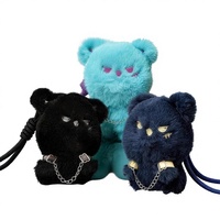 Mignon ours en peluche en plastique, pendentif de sac, accessoire porte-clés, jouet en peluche avec rembourrage en coton PP