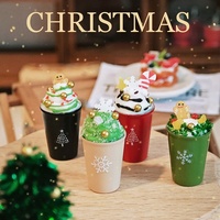 Accessoires de maison de poupée en métal de Noël, modèle miniature de décoration, échelle 1:12, couleur personnalisée, populaire sur Internet, Mocha