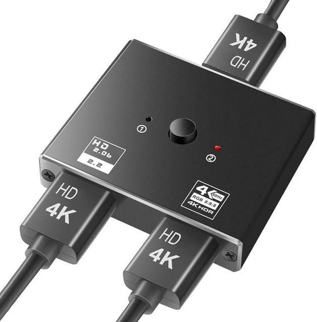 SYONG 2-in-1 4K Bi-directional HDMI Switch, HDMI 2.0 4K60Hz Resolution 2x1 Switch Splitter for TV PS5/4 Xbox Laptop PC Projector