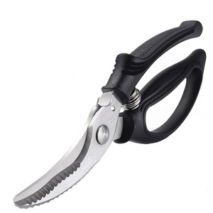 Kitchen Scissors Stainless Steel 6in Black Blade For Meat And Fish Bones Cutting Multi Functional Household Use - Product Image 1