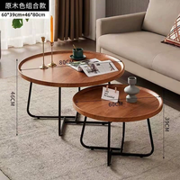 Ensemble de Table basse nordique moderne de luxe en marbre Simple finition dorée en pierre de métal blanc MDF Table centrale gigogne salon