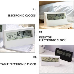 Đồng Hồ Báo Thức Để Bàn Trạm Thời Tiết Báo Lại Độ Ẩm Nhiệt Độ Màn Hình <span class=keywords><strong>LCD</strong></span> Trong Suốt Kỹ Thuật Số - Product Image 6