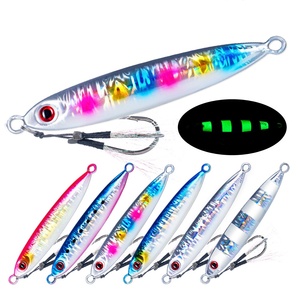 Leurre de pêche métallique lumineux et à coulée rapide, 10g, 20g, 30g, 40g, 60g, 80g, 100g, 6 couleurs - Product Image 1
