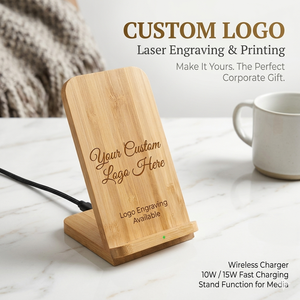Cargador Inalámbrico <span class=keywords><strong>de</strong></span> Bambú al por Mayor, 10W 15W, Soporte para <span class=keywords><strong>Teléfono</strong></span> Móvil con Logotipo Personalizado - Product Image 6