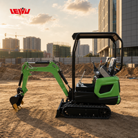 Mini-pelle sur chenilles pour travaux d'assainissement et agricoles, avec moteur Kubota, petite excavatrice pour travaux terrestres
