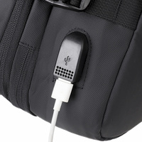 Sac à dos pour ordinateur portable grande capacité avec poche cachée sécurisée, surface hydrofuge, avec port USB pour les voyages de nuit