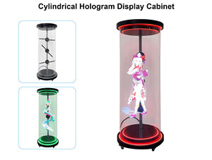 Ventilateur Holographique HDFocus pour Showroom, Projecteur 3D à <span class=keywords><strong>Hologramme</strong></span> Cylindrique pour Épissage <span class=keywords><strong>Vidéo</strong></span>, Idéal pour les Expositions - Product Image 3