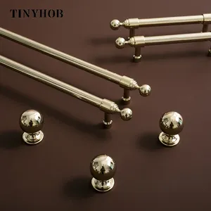Твердая латунная ручка, светлая роскошная ручка для шкафа, шариковая ручка, блестящая золотая ручка для ящика, мебельная фурнитура - Product Image 6