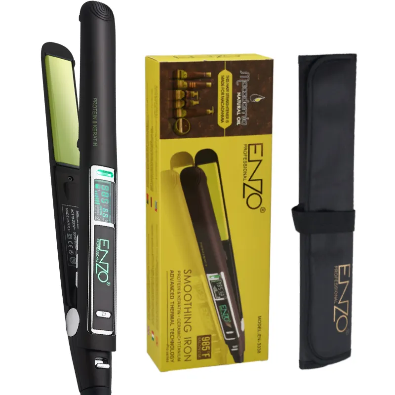 Enzo benutzer definierte LCD-Display Styling Dame Salon Friseur Grad 2 in 1 Locken wickler und Haar glätter