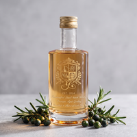 Bouteille cylindrique super-flint de 500 ml avec logo couleur personnalisé, col vissé, pour spiritueux, liqueur, vodka, whisky, emballage de boissons, vente en gros