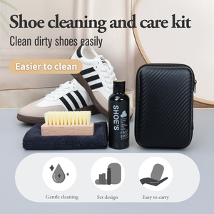 Kit de cepillos <span class=keywords><strong>para</strong></span> zapatos de viaje portátil KJ, juego de limpiador de zapatillas con cepillo de limpieza de zapatos, <span class=keywords><strong>espuma</strong></span> y paño sin agua, novedad de 2026 - Product Image 2