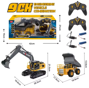 Huina SJY-13556 1/24 bán hợp kim RC máy xúc bãi xe tải Kit 2.4G 9ch Digger Dumper mô hình kỹ thuật Xe đồ chơi - Product Image 6