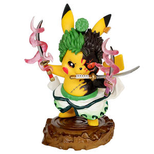Ingrosso 11cm Pikachu Cos Zoro Anime personaggio dei cartoni animati giocattoli Pokemoned Action <span class=keywords><strong>Figure</strong></span> statua scatola decorazione modello - Product Image 1