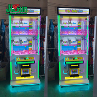 Machine à griffes à double couche 6 griffes, distributeur de capsules à monnayeur avec lumières LED colorées pour centre de jeux