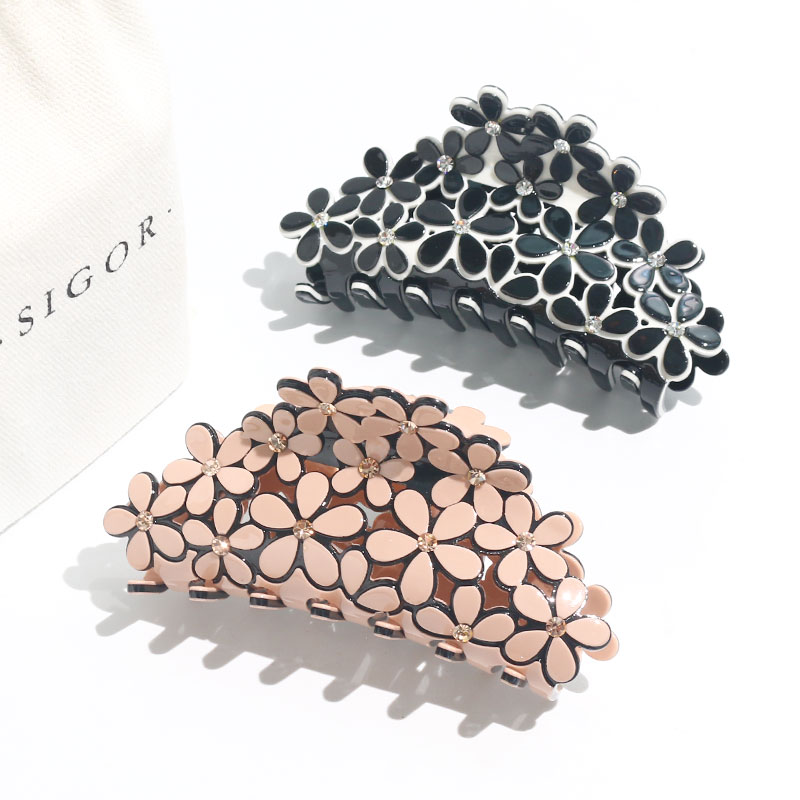 Заколка для волос с цветочным дизайном для женщин и девочек, большая заколка для волос, ацетатная, Корейская, объемная, красивая