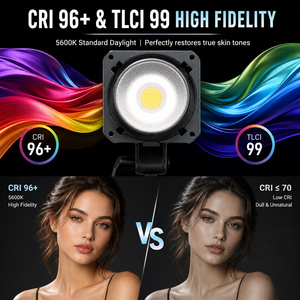 Lumière vidéo LED COB 100W 5600K Lumière du jour <span class=keywords><strong>CRI</strong></span> 96+ Monture Bowens Contrôle par application Éclairage continu pour photographie en studio - Product Image 2