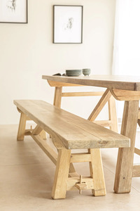 Banco de Comedor Rústico Moderno de Madera Maciza Premium, Asientos Interiores para Uso en Hoteles, Cocina, Comedor, Entrada, Pasillo, Tamaño Personalizado - Product Image 5