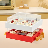 Boîte pliante carrée en carton blanc avec couvercle transparent à 9 trous pour gâteaux, mousses et desserts – Personnalisable pour les fêtes