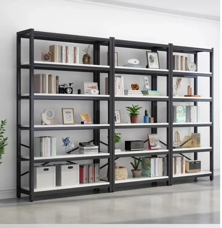 Modern Antique Wooden Bookcases Folding Decorative Industrial Metal Wood Ladder Bookshelf Wood Steel Book shelf