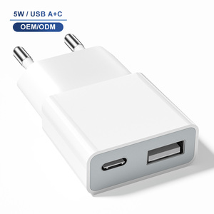 Giá thấp cổ điển 5W USB sạc kép cổng 5V 1A tường Sạc adapter cho điện nhỏ thiết bị di động sạc - Product Image 1
