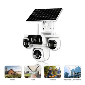 8MP 4G <b>SIM</b> <b>Card</b> Three Lens Wide Angle Eyeball Solar Wireless Outdoor <b>CCTV</b> PTZ Surveillances Security <b>Camera</b> - Product Image 2