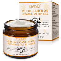 Huile de ricin d'encens hydratant suif de boeuf crème pour le visage et le corps soins de la peau baume de suif