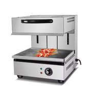 Grill électrique professionnel en acier inoxydable pour pita, salamandre, haute efficacité, nettoyage facile, barbecue intérieur sans fumée à surface plate