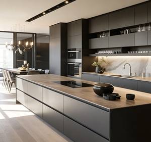 Armoire modulaire sans cadre noire brillante haut de gamme, design européen, avec tiroirs à fermeture douce pour la chambre à coucher - Product Image 6