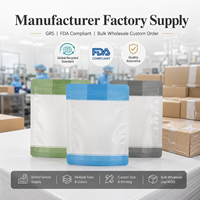 Sac d'emballage en plastique à fermeture éclair latérale en matériau unique pour l'emballage des chaussettes, l'emballage des vêtements, l'emballage des sous-vêtements pour hommes/femmes