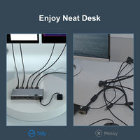 Conmutador KVM de Aleación de Aluminio 4K 60Hz, Convertidor de Audio y Video 2 en 1, Control de Teclado y Ratón USB, 2 Laptops, PC, Computadora, TV