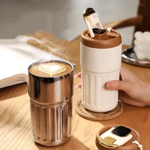 450ML Thermos For Coffee Stainless Steel Travel Mug Temperature Display LED Thermal Cup Vacuum Insulated LeakProof Tumbler