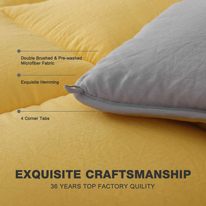 Chăn Đôi Chăn Lông Vịt Chăn Bông Màu Vàng Chăn Bông Cho Giường Đôi Với Các Tab Góc - Product Image 4