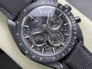 Montre mécanique de luxe de qualité supérieure, étanche, 42 mm, mouvement manuel SM Factory, chronographe squelette en céramique noire - Product Image 3