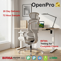Chaise de bureau ergonomique moderne avec grand angle d'inclinaison, pivotante, accoudoirs 5D, siège en mousse, soutien lombaire réglable et dossier en maille respirante pour espace de travail