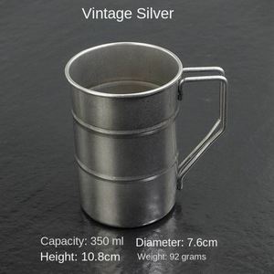 Custom Laser Engrave Logo Retro Travel Stainless Steel Wine <b>Mugs</b> With Handle Drum Barrel Shaped Cups for Camping - Product Image 6
