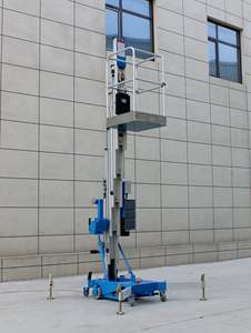 Lève-personne électrique à colonne unique, 150 kg, 6 m-10 m de hauteur, léger, en alliage d'aluminium, avec roue, certifié CE, télécommande suspendue - Product Image 2