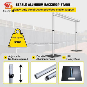Arche de mariage télescopique en alliage d'aluminium réglable SMOOTH, montants à ajustement rapide de 5 à 50 pieds, base facile à assembler, système de drapage rectangulaire - Product Image 5