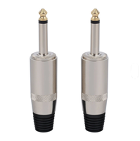 Nouveau connecteur audio mono nickelé de 6,35 mm pour microphone de téléphone et instrument de musique, vente en gros
