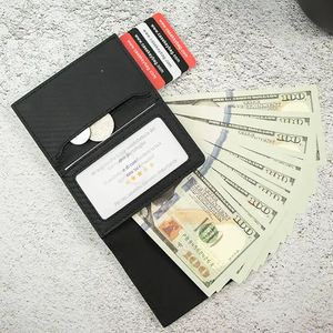 Casekey Tri Fold Leather Magnetic Closure Pop up <b>Wallet</b> Minimalist Carbon Fiber <b>Smart</b> Cardholder Men Tracker <b>Wallet</b> - Product Image 4