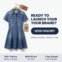 Mini-jupe évasée en jean bleu délavé pour femmes, mode féminine, fabricant de vêtements sur mesure OEM ODM, vente en gros