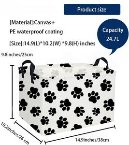 Dog Storage Basket Dog Paw Toy Bin Cute Toy Storage Basket Organizer <b>Box</b> Kids <b>Gift</b> Basket <b>Empty</b> Rectangular Room Decor <b>for</b> Home - Product Image 6