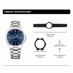 Reloj Naviforce 9214 NF9214 de Lujo, Acero Inoxidable, Cuarzo Original, Analógico, para Hombre, Relojes Hombre - Product Image 3
