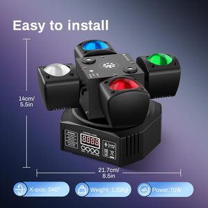YSH Moving Head Laser <strong>Lights</strong> 4-in-1 RGBW DMX-512 <strong>Sound</strong> <strong>Activated</strong> IP33 Rated <strong>LED</strong> Stage <strong>Light</strong> for Disco Bar Wedding - Product Image 6