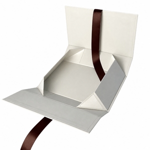 Boîte cadeau magnétique haut de gamme avec ruban, emballage rigide en papier pliable, logo personnalisé, design pliable à plat, fabricant en gros - Product Image 2
