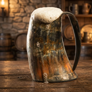 Jarra Artesanal de Cuerno de Búfalo, Forma Natural, Estilo Vikingo Rústico, para Cerveza, Duradera, Artículo de Colección - Product Image 6