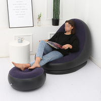 Canapé paresseux gonflable épaissi de vente chaude avec repose-pieds canapé extérieur pliable et portable en PVC multicolore