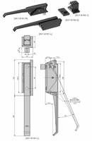 Serrure de porte sans clé en alliage de zinc antidéflagrante avec poignée et corps de verrouillage peint en noir pour chambres d'essai gauche/droite