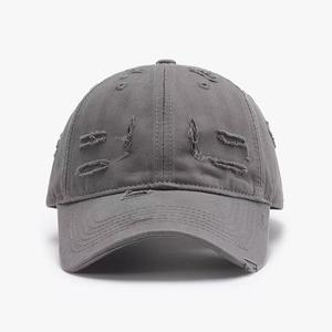 American Style Distressed Baseball Cap Versatile Unisex Retro Cool Lightweight Outdoor Cap with Curved Brim Customizable - Product Image 2