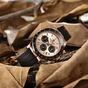 นาฬิกาข้อมือควอตซ์สปอร์ตสำหรับผู้ชาย PAGANI DESIGN รุ่นใหม่ ปี 2025 แบรนด์หรู กระจกแซฟไฟร์ กันน้ำ 100 เมตร โครโนกราฟ Reloj Hombre - Product Image 4
